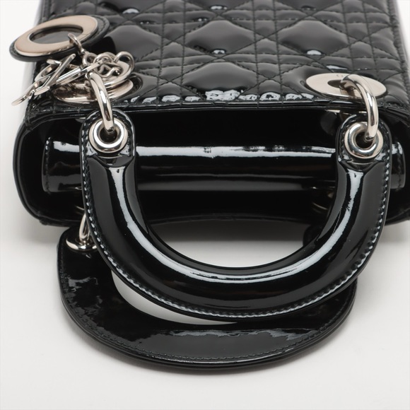 Christian Dior Lady Dior Black Mini Patent Leather - Picture 5 of 11